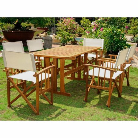 INTERNATIONAL CARAVAN Messina Acacia Wood Dining Group, Stain - 7 Piece RE-07-FA-80A-6CH-STN